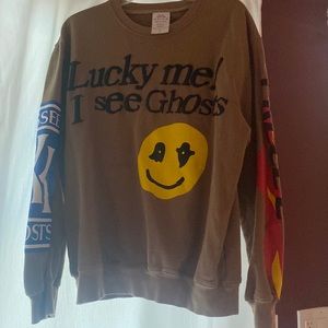 Brown puff print Kanye “I see ghost “ crewneck